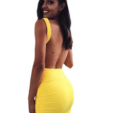 Sexy Backless Summer Dress 2017 Casual Sheath Women Sleeveless Evening Party Short Mini Dress 2 Colors Beach dress vestidos muje - Lafix