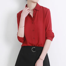 New Women's Shirt Classic Chiffon Blouse Female Plus Size Loose Long Sleeve Casual Shirts Lady Simple Style Tops Clothes Blusas - Lafix
