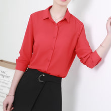 New Women's Shirt Classic Chiffon Blouse Female Plus Size Loose Long Sleeve Casual Shirts Lady Simple Style Tops Clothes Blusas - Lafix