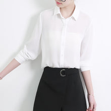 New Women's Shirt Classic Chiffon Blouse Female Plus Size Loose Long Sleeve Casual Shirts Lady Simple Style Tops Clothes Blusas - Lafix