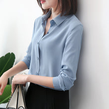New Women's Shirt Classic Chiffon Blouse Female Plus Size Loose Long Sleeve Casual Shirts Lady Simple Style Tops Clothes Blusas - Lafix