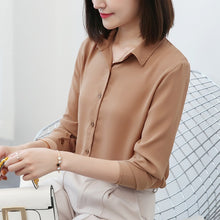 New Women's Shirt Classic Chiffon Blouse Female Plus Size Loose Long Sleeve Casual Shirts Lady Simple Style Tops Clothes Blusas - Lafix