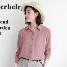 New Women's Shirt Classic Chiffon Blouse Female Plus Size Loose Long Sleeve Casual Shirts Lady Simple Style Tops Clothes Blusas - Lafix