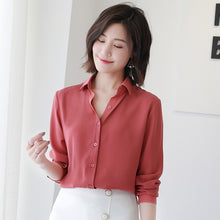 New Women's Shirt Classic Chiffon Blouse Female Plus Size Loose Long Sleeve Casual Shirts Lady Simple Style Tops Clothes Blusas - Lafix