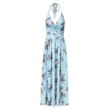 UZZDSS Womens Summer Boho Maxi Long Dress Evening Party Beach Dresses Sundress Floral Halter Dress Summer 2019 - Lafix
