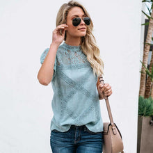 Sexy White Lace Blouse Shirt Women Fashion Short Sleeve Female Blouses Lady Vestidos Summer Hollow Out Tops Blusa - Lafix