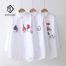 2019 NEW White Shirt Casual Wear Button Up Turn Down Collar Long Sleeve Cotton Blouse Embroidery Feminina HOT Sale T8D427M - Lafix