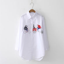 2019 NEW White Shirt Casual Wear Button Up Turn Down Collar Long Sleeve Cotton Blouse Embroidery Feminina HOT Sale T8D427M - Lafix