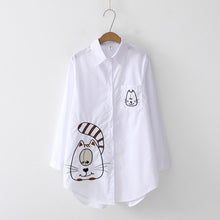 2019 NEW White Shirt Casual Wear Button Up Turn Down Collar Long Sleeve Cotton Blouse Embroidery Feminina HOT Sale T8D427M - Lafix